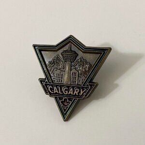 Vtg Calgary Canada Pin Crazy Canuck